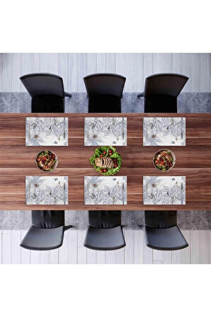 Çizgisel Tasarım Kumaş Amerikan Servis 4'lü Set 35x50cm (keten, Ulusl.yıkama Ve Solmama Sertifikası)