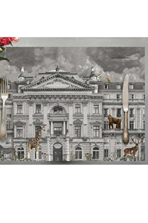 Zoo Design Kumaş Amerikan Servis 4'lü Set 35x50cm (keten Kumaş Ulusl. Yıkama Ve Solmama Sertifikası)