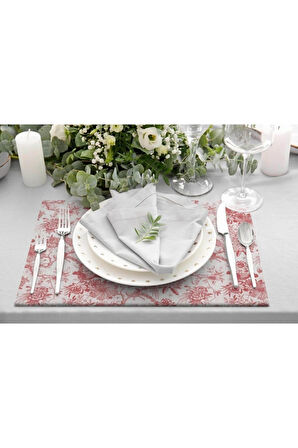 Red Garden Kumaş Amerikan Servis 4'lü Set 35x50 (keten Kumaş Ulusl. Yıkama Ve Solmama Sertifikası)