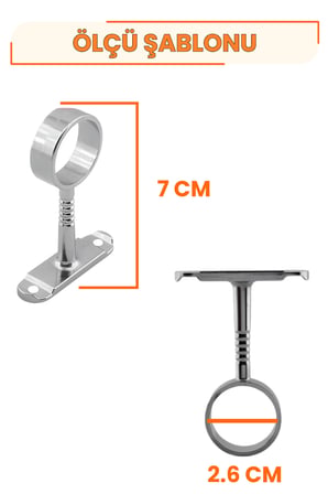 Askı Flanşı Krom Oval 26 mm Dolap Elbise Askı Borusu Tutucu Aparatı 2’li Set – Metal Gardırop Askılık Bağlantı Flanşı, 7,5 cm, Montaj Vidaları Dahil