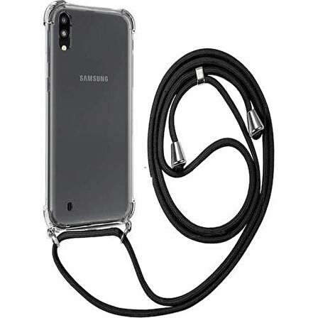 Samsung Galaxy A30 Askılı İpli Şeffaf Tank Kılıf