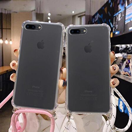 İp Askılı Tank Şeffaf Kılıf iPhone 8 Plus