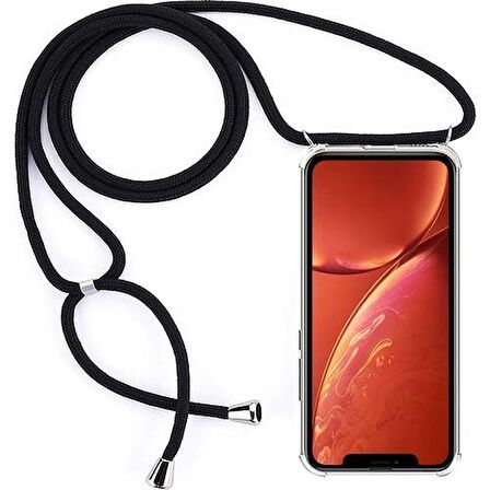 iPhone XR Boyun Askılı İpli Şeffaf Tank Kılıf