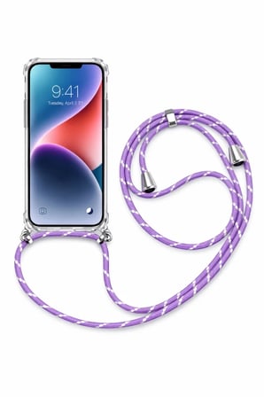 Samsung Galaxy M54 Askılı Tank Şeffaf Kılıf Lila