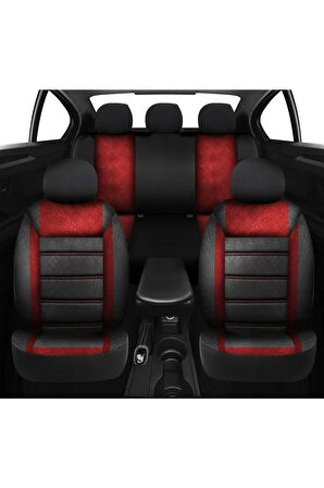 Renault Magnum UYUMLU TAM SET Gofya KIRMIZIOto Koltuk Kılıfı - Ön Arka Tam Set