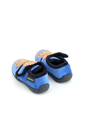 Gezer Erkek Çocuk Aslan Figürlü Kışlık Yumuşacık Ev Pandufu Cırtlı Mavi