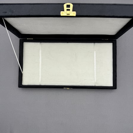 Büyük Boy Siyah Osmanlı Tuğralı Kadife Tespih Kutusu