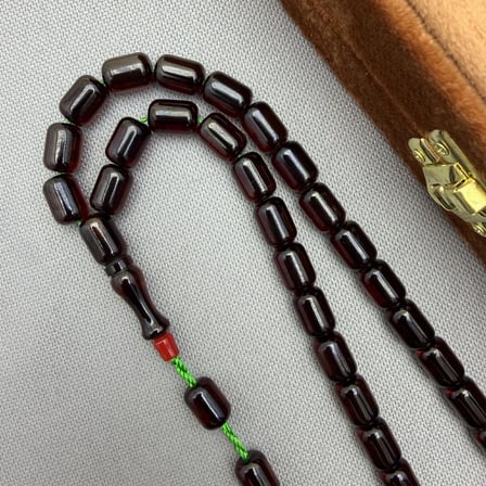 Zeyzun Usta İşçilikli Çay Rengi Özel Döküm Kapsül Kesim Sıkma Kehribar Tespih