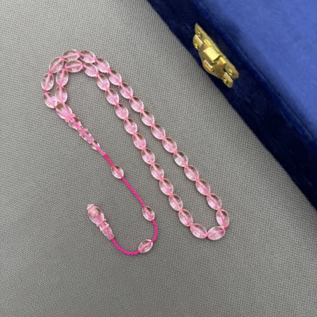 Usta İşçilikli Pembe Özel Hamur Sistem Dizayn Bürokrat Bilek Boy Beyzi Kesim Alman Bakalit Tespih