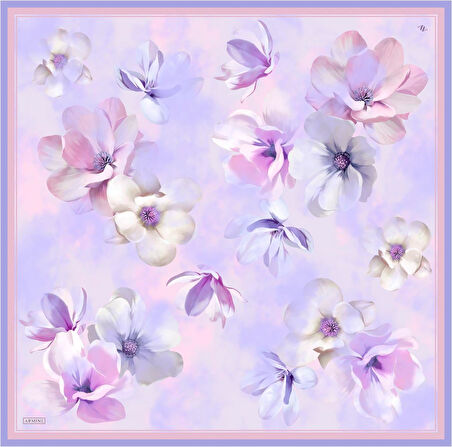 Çiçek Desenli Saf İpek Sura Eşarp 9305 81