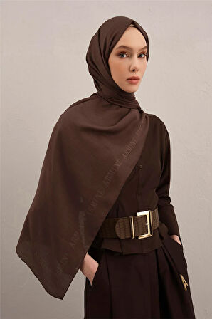 Logo Bordürlü Pamuk İpek Şal 1