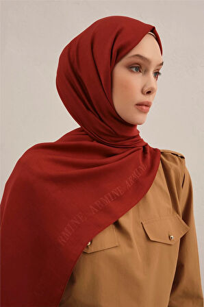 Logo Bordürlü Pamuk İpek Şal 1