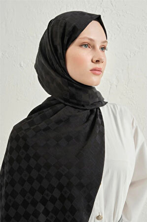 Elegance J.İpek Pamuk Dama Şal - 75 x 195