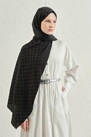 Elegance J.İpek Pamuk Dama Şal - 75 x 195