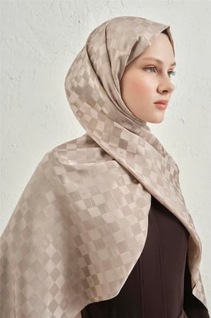Elegance J.İpek Pamuk Dama Şal - 75 x 195
