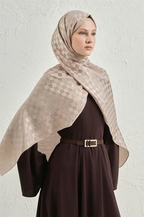 Elegance J.İpek Pamuk Dama Şal - 75 x 195