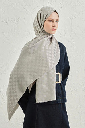 Elegance J.İpek Pamuk Dama Şal - 75 x 195