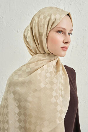 Elegance J.İpek Pamuk Dama Şal - 75 x 195