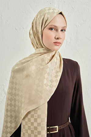 Elegance J.İpek Pamuk Dama Şal - 75 x 195