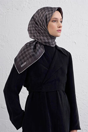 Klasik DesenliTwill İpek Eşarp -2025/2026 -9434D