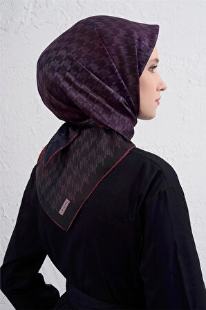 Klasik DesenliTwill İpek Eşarp -2025/2026 -9434D