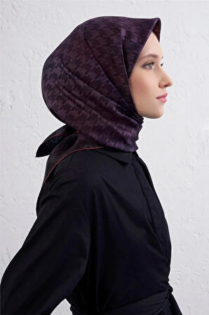 Klasik DesenliTwill İpek Eşarp -2025/2026 -9434D