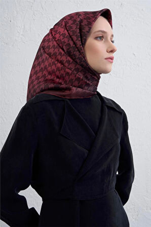 Klasik DesenliTwill İpek Eşarp -2025/2026 -9434D