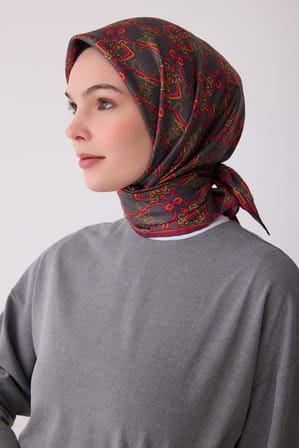 Klasik Desen İpek Twill Eşarp - 2026 İlkbahar-Yaz (T)  4328-05