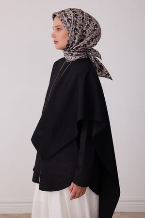 Geometrik Desen %100 Twill İpek Eşarp BE02-32