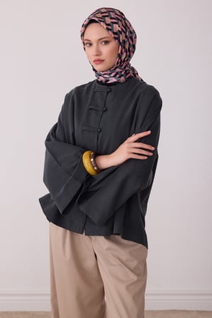 Geometrik Desen %100 Twill İpek Eşarp BE07-86