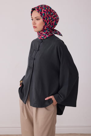 Geometrik Desen %100 Twill İpek Eşarp BE07-31