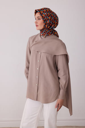 Geometrik Desen %100 Twill İpek Eşarp BE07