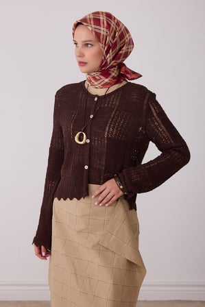 Geometrik Desen %100 Twill İpek Eşarp BE21