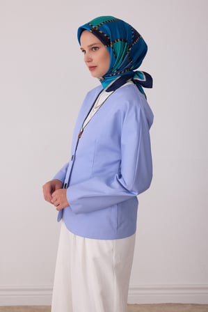 Geometrik Desen %100 Twill İpek Eşarp BE19-82