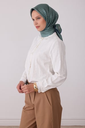 Monogram Desen %100 Twill İpek Eşarp BE18