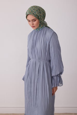 Geometrik Desen %100 Twill İpek Eşarp BE03-82