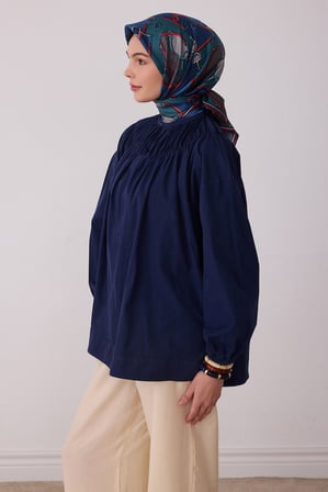 Geometrik Desen %100 Twill İpek Eşarp BE00-04