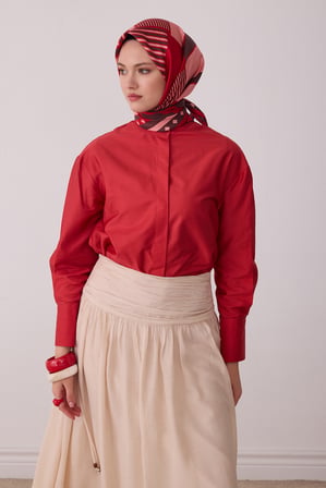 Geometrik Desen %100 Twill İpek Eşarp BE01