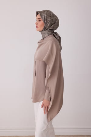 Etnik Desen %100 Twill İpek Eşarp BE04