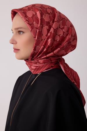 Etnik Desen %100 Twill İpek Eşarp BE22-20