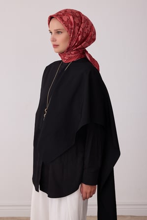 Etnik Desen %100 Twill İpek Eşarp BE22-20