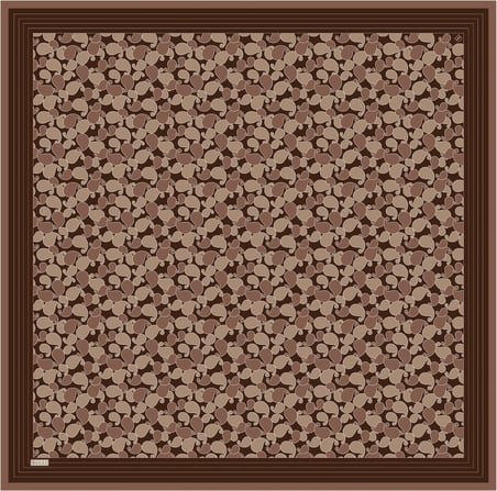 Etnik Desen %100 Twill İpek Eşarp BE22-57