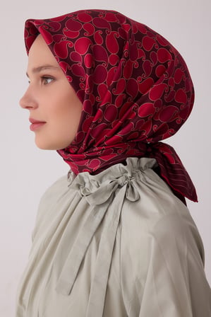 Etnik Desen %100 Twill İpek Eşarp BE22-86
