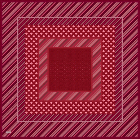 Geometrik Desen %100 Twill İpek Eşarp BE23