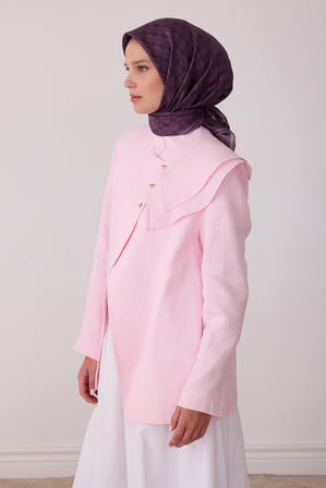 Geometrik Desen %100 Twill İpek Eşarp BE25
