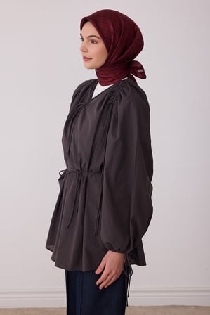 Geometrik Desen %100 Twill İpek Eşarp BE25