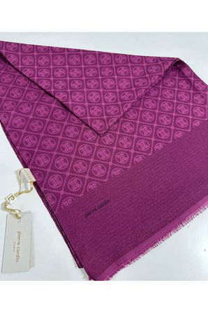 Elegans Monogram Şal-75 X 190-090700-994 Fuşya