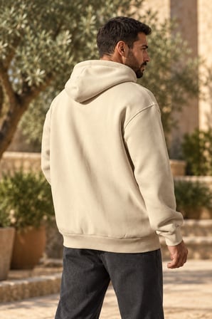 Asmedo Erkek Sweatshirt - Pamuklu Basic, Kapüşonlu, 3 İplik