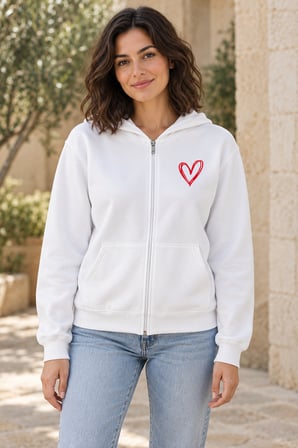 Asmedo Kadın Hırka - Pamuklu Fermuarlı Sweatshirt Hoodie, Kapüşonlu, 3 İplik