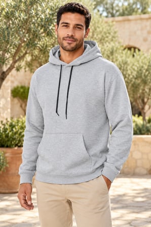 Asmedo Erkek Sweatshirt - Pamuklu Cepli, Kapüşonlu, 3 İplik, İplik Penye içi Pamuk Şardonlu